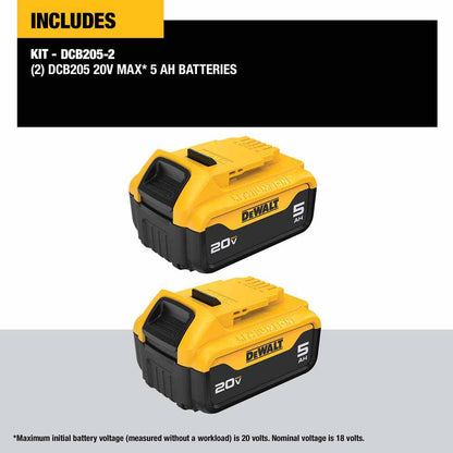 DeWalt DCB205-2 20V MAX 5 ah Battery 2-Pack